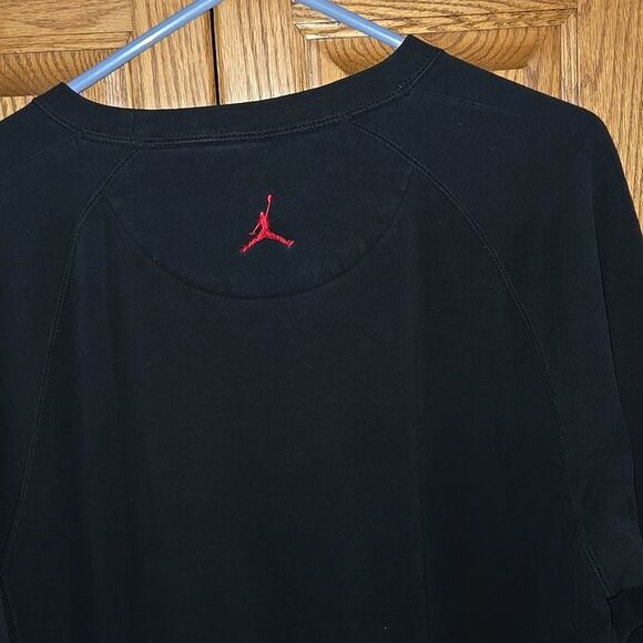 Jordan Jumpman Graphic Brushed Crewneck Black Red Logo Large - Picture 8 of 15